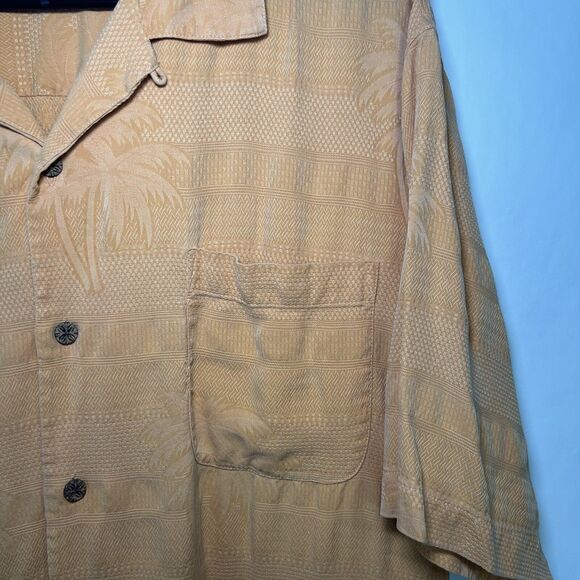 Tommy Bahama Short Sleeve Button Up Silk Hawaiian Shirt Mens Size Large Orange - Picture 5 of 10